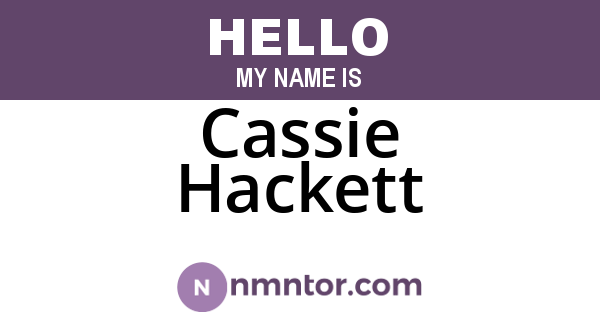 Cassie Hackett