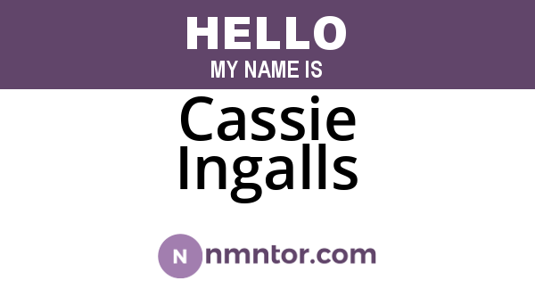Cassie Ingalls