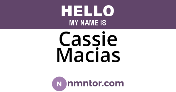 Cassie Macias