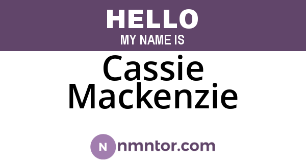 Cassie Mackenzie