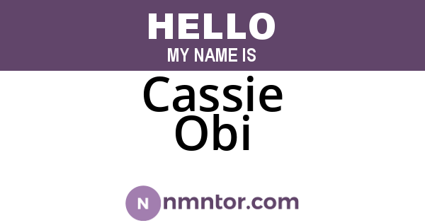 Cassie Obi