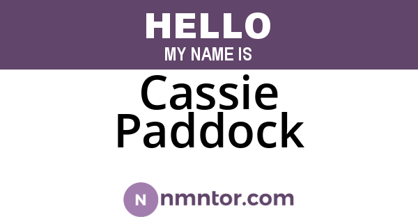 Cassie Paddock