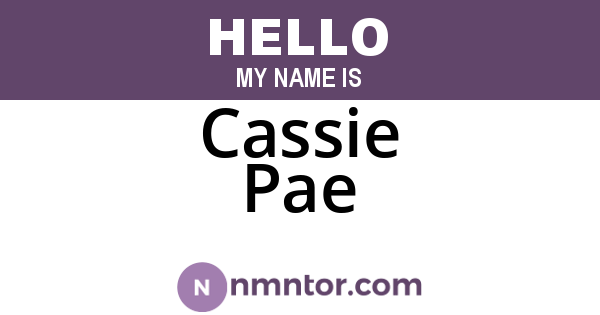 Cassie Pae