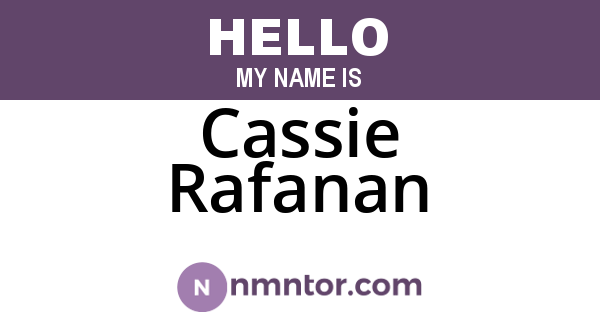 Cassie Rafanan