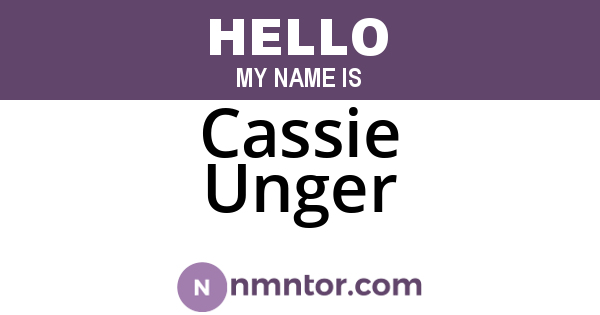 Cassie Unger