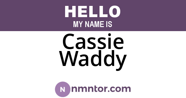 Cassie Waddy