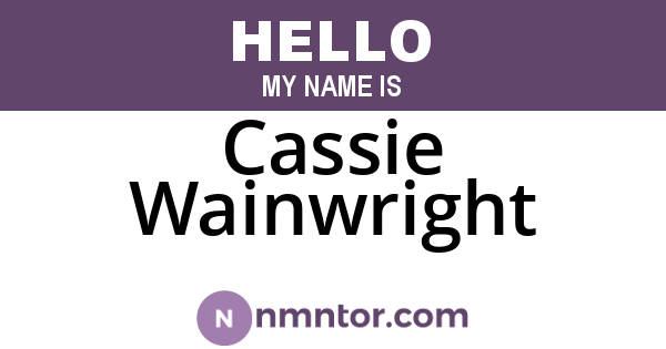 Cassie Wainwright