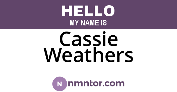 Cassie Weathers