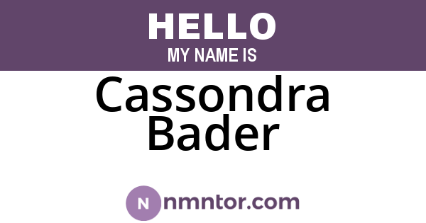 Cassondra Bader