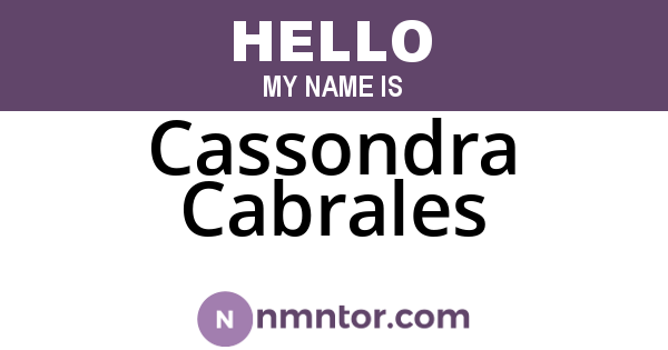 Cassondra Cabrales