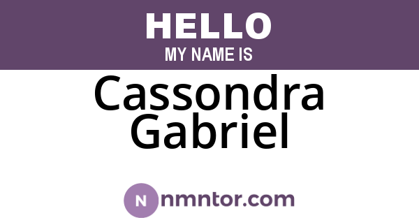 Cassondra Gabriel