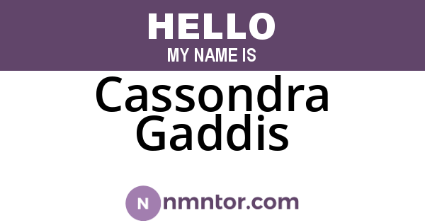 Cassondra Gaddis