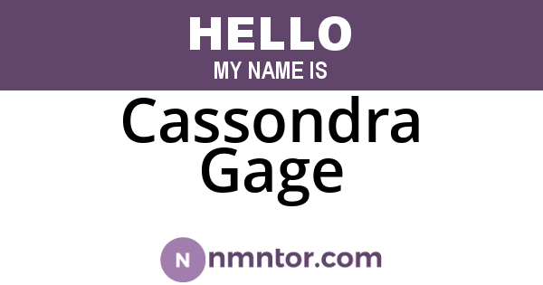 Cassondra Gage