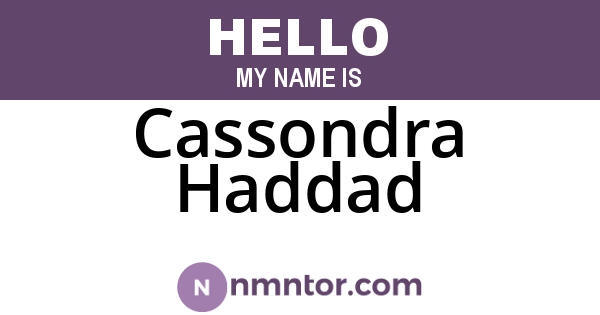 Cassondra Haddad