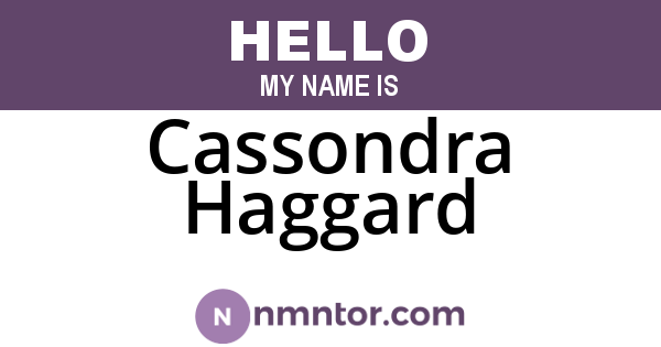 Cassondra Haggard