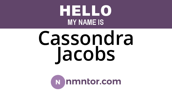 Cassondra Jacobs