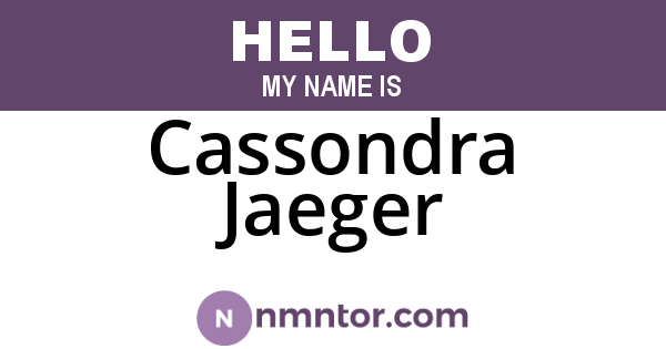 Cassondra Jaeger