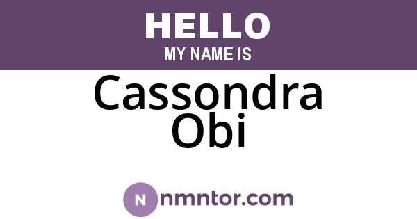 Cassondra Obi
