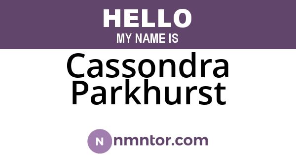 Cassondra Parkhurst