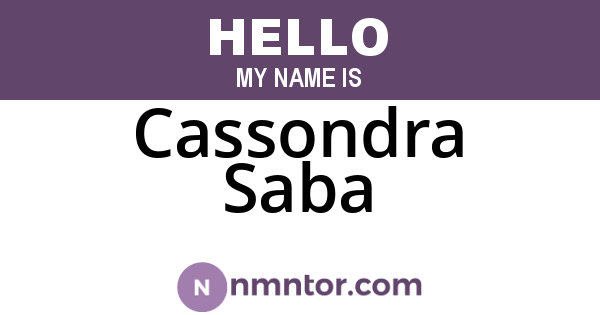 Cassondra Saba