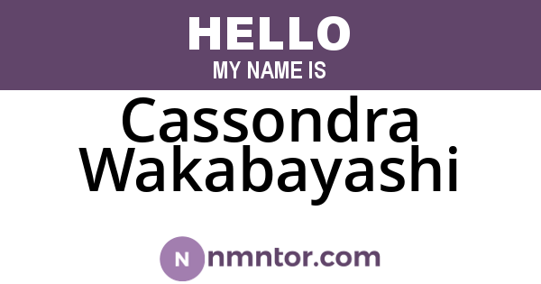 Cassondra Wakabayashi