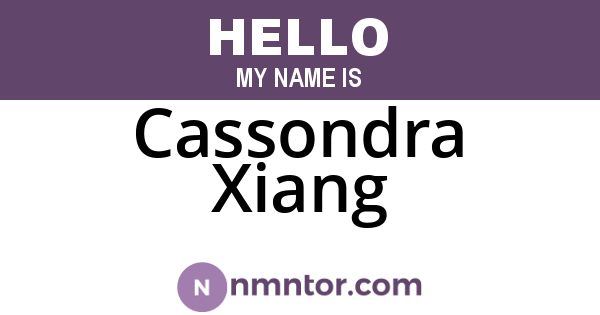 Cassondra Xiang