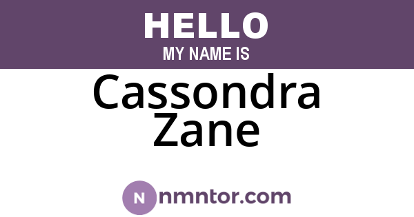 Cassondra Zane
