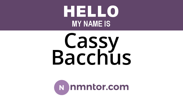 Cassy Bacchus