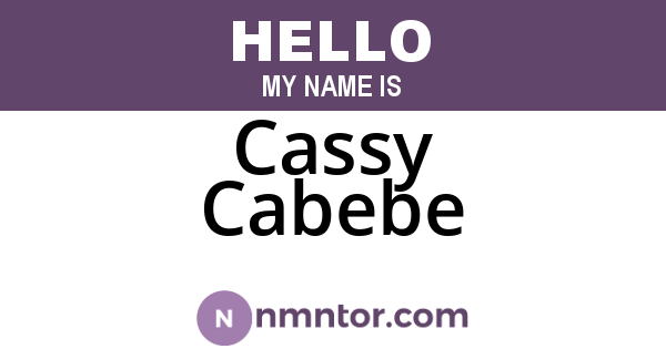 Cassy Cabebe