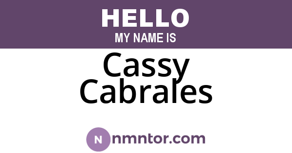 Cassy Cabrales
