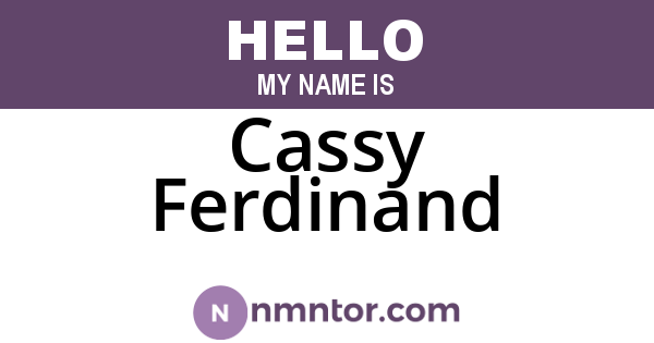 Cassy Ferdinand