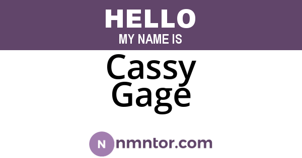 Cassy Gage