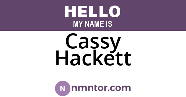 Cassy Hackett