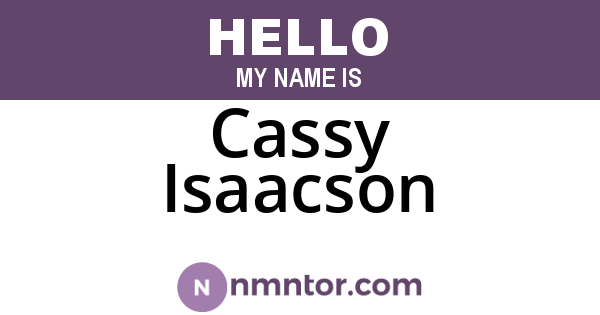 Cassy Isaacson