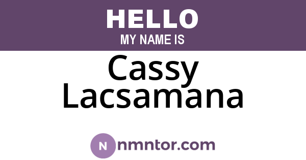 Cassy Lacsamana