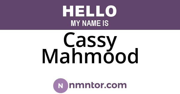 Cassy Mahmood