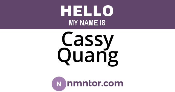 Cassy Quang