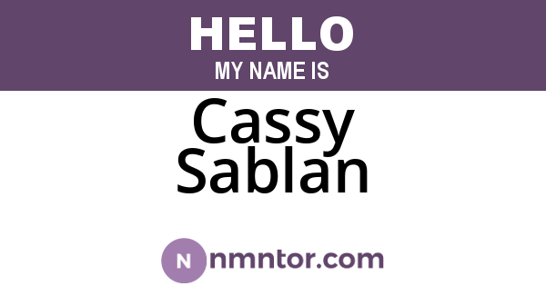 Cassy Sablan