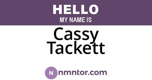Cassy Tackett