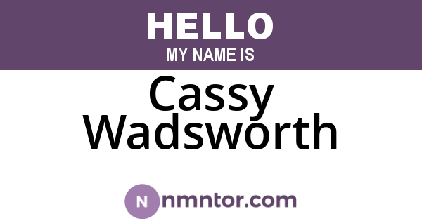 Cassy Wadsworth