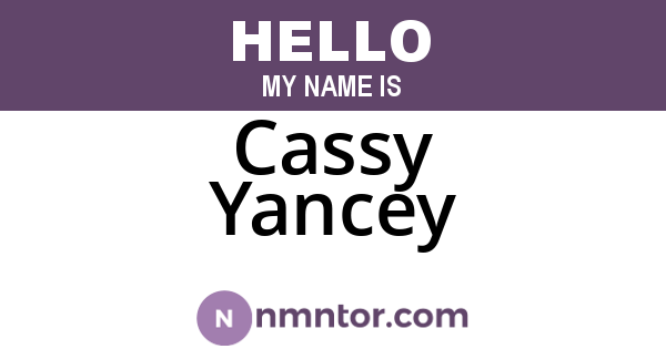 Cassy Yancey