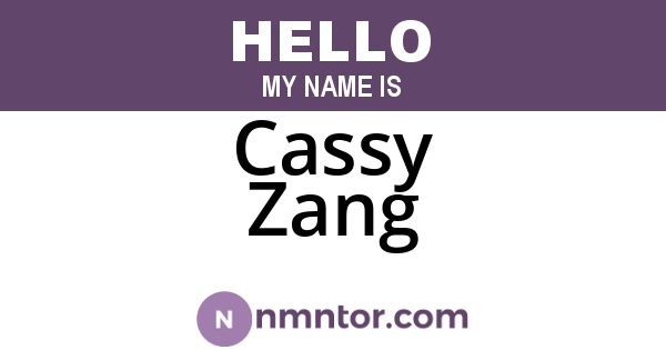 Cassy Zang