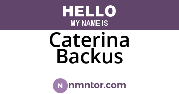 Caterina Backus