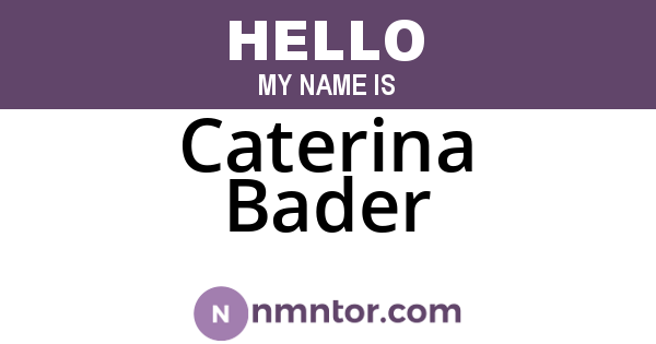 Caterina Bader