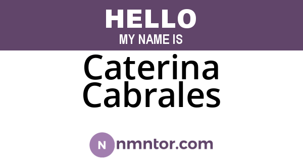 Caterina Cabrales