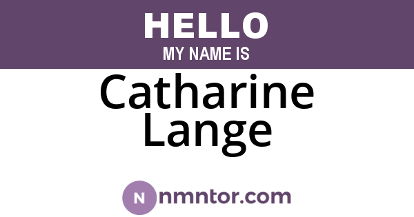 Catharine Lange