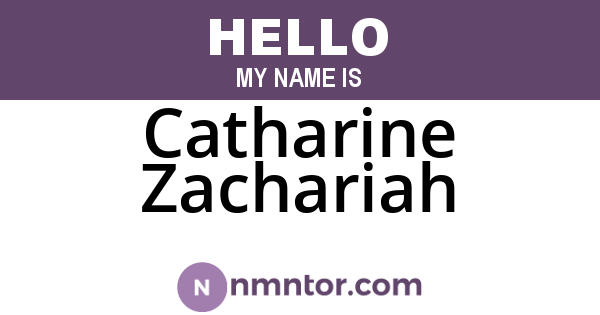 Catharine Zachariah