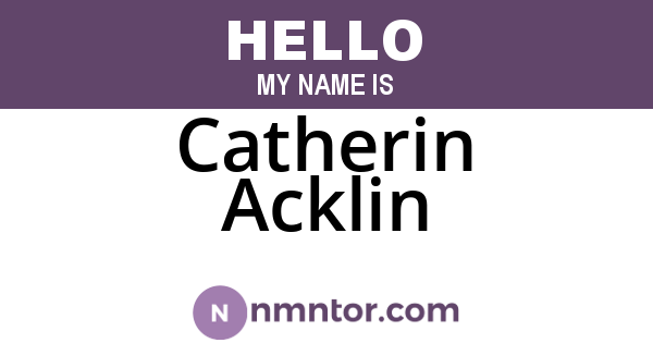 Catherin Acklin