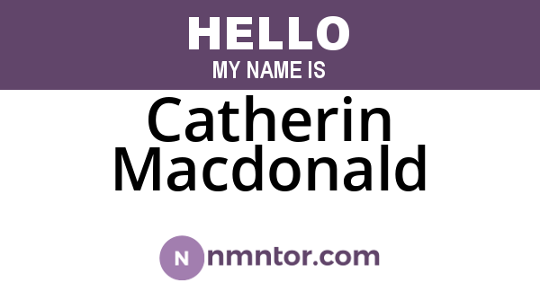 Catherin Macdonald
