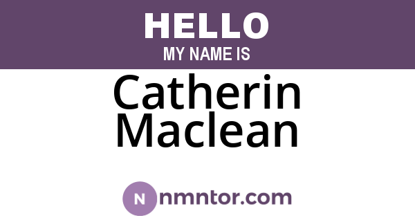Catherin Maclean